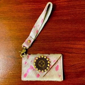 Upcycled L V wristlet!